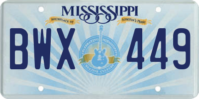 MS license plate BWX449