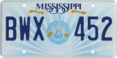 MS license plate BWX452
