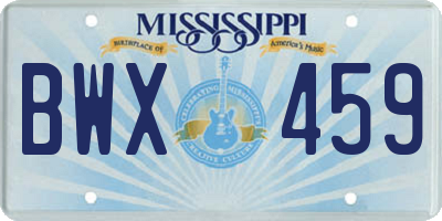 MS license plate BWX459