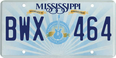 MS license plate BWX464
