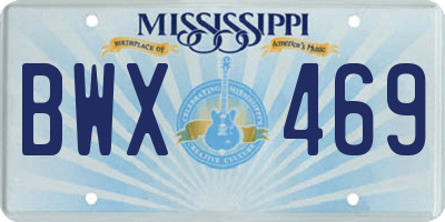 MS license plate BWX469