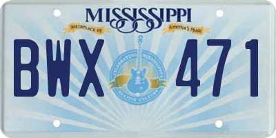 MS license plate BWX471