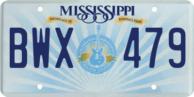 MS license plate BWX479