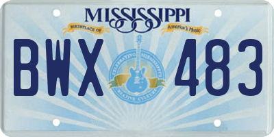 MS license plate BWX483
