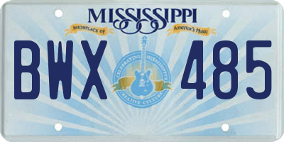 MS license plate BWX485