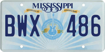 MS license plate BWX486