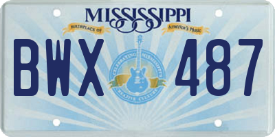 MS license plate BWX487