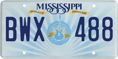 MS license plate BWX488