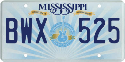 MS license plate BWX525