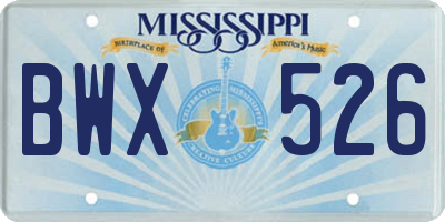 MS license plate BWX526