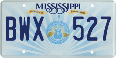 MS license plate BWX527