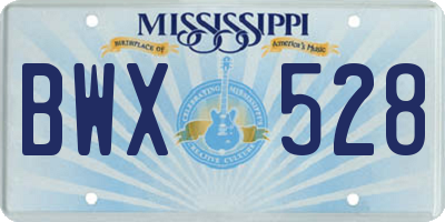 MS license plate BWX528