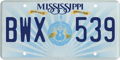 MS license plate BWX539