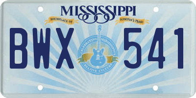 MS license plate BWX541