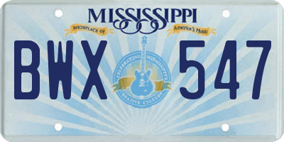 MS license plate BWX547