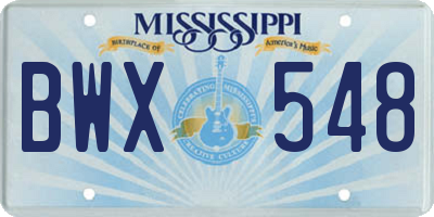 MS license plate BWX548