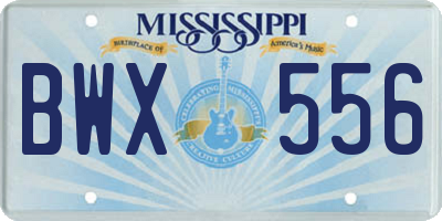 MS license plate BWX556