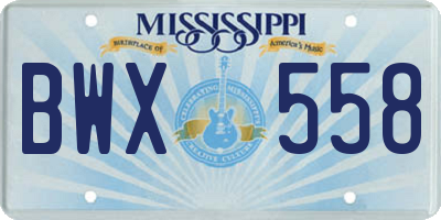 MS license plate BWX558