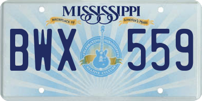 MS license plate BWX559