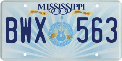 MS license plate BWX563