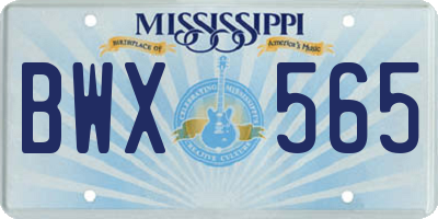 MS license plate BWX565