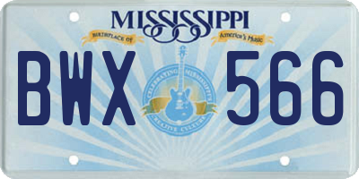 MS license plate BWX566