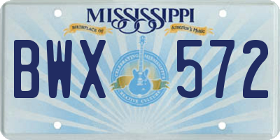 MS license plate BWX572