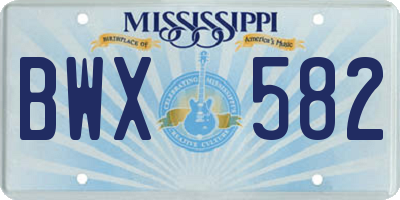 MS license plate BWX582