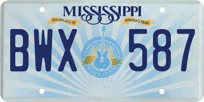 MS license plate BWX587