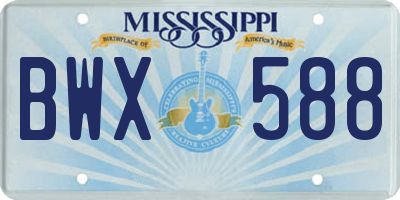 MS license plate BWX588