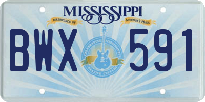 MS license plate BWX591