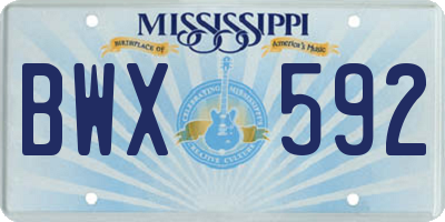 MS license plate BWX592