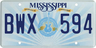 MS license plate BWX594
