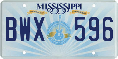 MS license plate BWX596