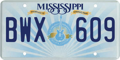 MS license plate BWX609