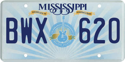 MS license plate BWX620