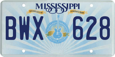 MS license plate BWX628