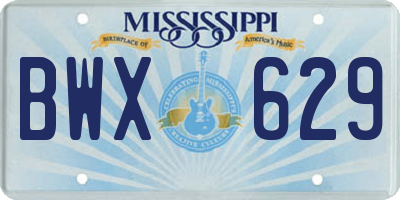 MS license plate BWX629