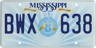 MS license plate BWX638