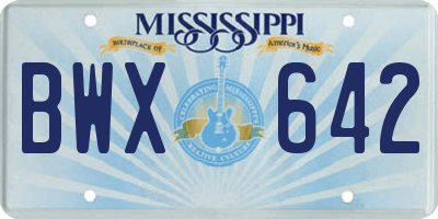MS license plate BWX642