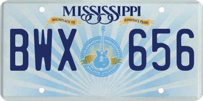 MS license plate BWX656