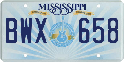 MS license plate BWX658