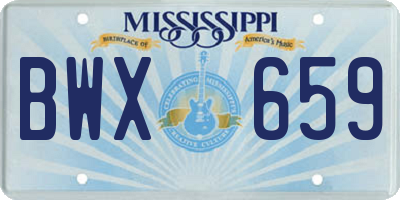 MS license plate BWX659