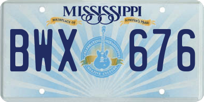 MS license plate BWX676