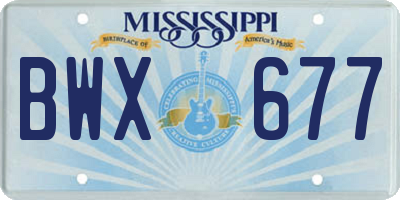 MS license plate BWX677
