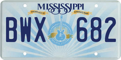 MS license plate BWX682