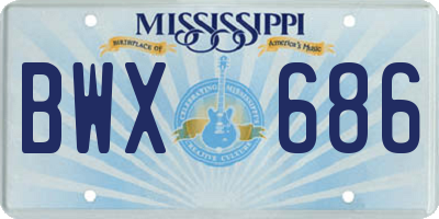 MS license plate BWX686