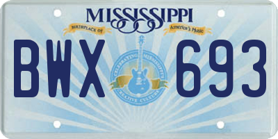 MS license plate BWX693
