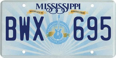 MS license plate BWX695