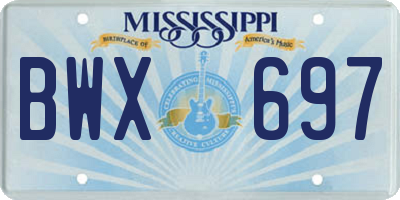 MS license plate BWX697